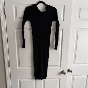 H&M Black Long Sleeve Knit Dress